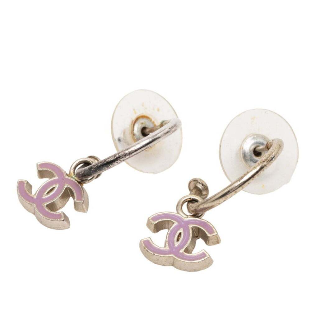 CHANEL Pink Logo Earrings
